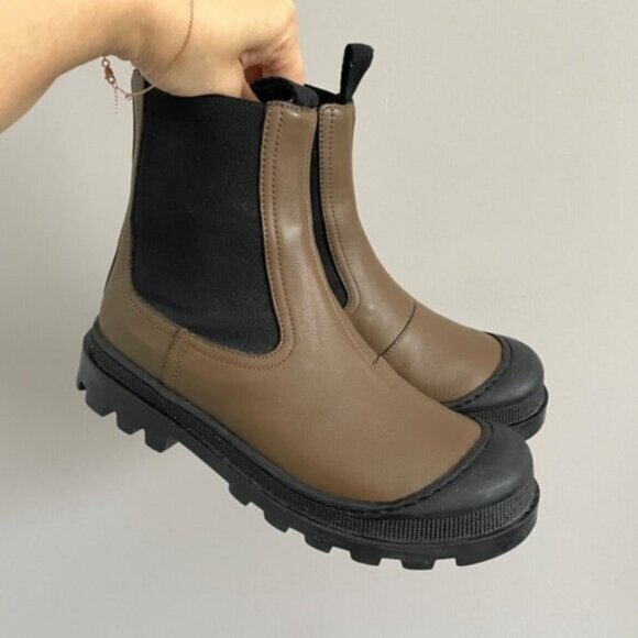 Loewe Khaki Green Rubber-Trimmed Leather Chelsea Boots - 5, in box 🇪🇸 - Picture 2 of 14